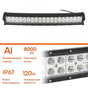 Фара светодиодная "AIRLINE" 555х78х60 мм 120W 12/24V (40 LED, комбин. свет, балк ALED056 AIRLINE