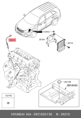 Датчик кислорода HYUNDAI Santa Fe KIA Sorento (09-) OE 392102G150 HYUNDAI KIA