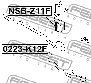 Втулка стабилизатора NISSAN MICRA K12E 2002.11-2010.07 NSB-Z11F NSB-Z11F FEBEST