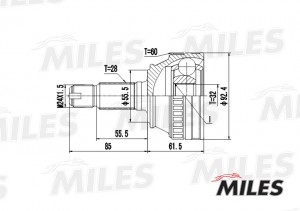 ШРУС наружный LANDROVER FREELANDER 1.8/2.0D 98-00 (с ABS) (GKN 303412) GA20204 GA20204 MILES
