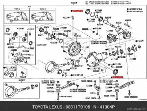 сальник дифференциала!\ Toyota Hilux 2.5D 11-15 90311-T0108 TOYOTA