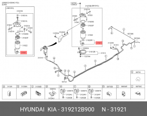 Датчик уровня воды фильтра топливного 319212B900 HYUNDAI KIA