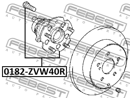 ступица! задняя\ Toyota MIRAI 14-20 0182-ZVW40R FEBEST