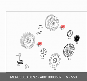 БОЛТ КОЛЕСНЫЙ М14  0019900607 A 001 990 06 07 MERCEDES BENZ