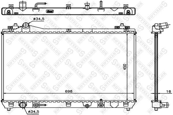 Радиатор SUZUKI Grand Vitara (05-) охлаждения двигателя STELLOX 10-25431-SX STELLOX