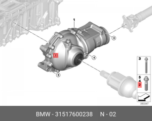 Болт с шестигранной головкой с шайбой !M12x1.5x70 ZNS3 \BMW X5 E70, LCI, F15, M  31 51 7 600 238 BMW