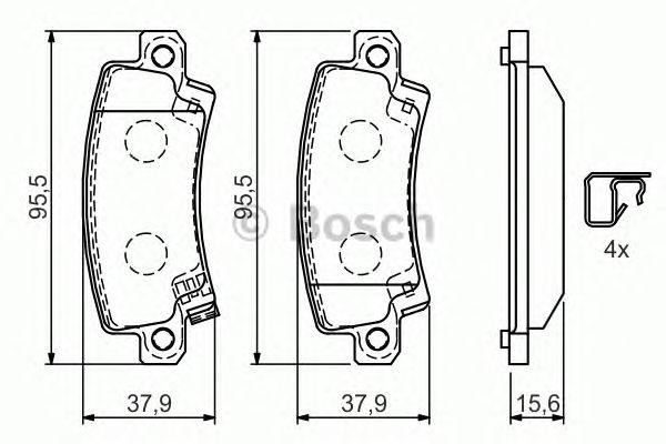 Колодки тормозные TOYOTA Corolla (02-) задние (4шт.) BOSCH 0 986 424 790 BOSCH