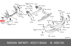85221-1BA0A Крепление бампера J50 85221-1BA0A NISSAN