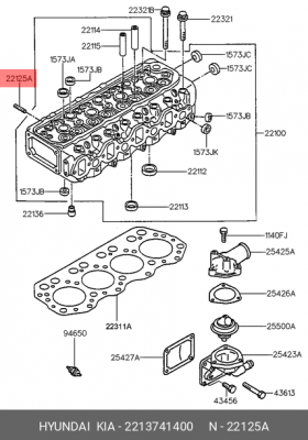 Шпилька HYUNDAI HD65,72,78,County крепления колектора OE 2213741400 HYUNDAI KIA
