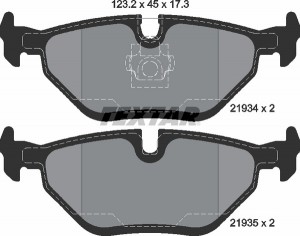 Колодки тормозные BMW E32, E34, E36, Z3 задние (4шт.) TEXTAR 2193402 TEXTAR