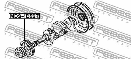 Шкив коленвала MITSUBISHI PAJERO II V14W-V55W 1991-2004 MDS-4D56 MDS-4D56 FEBEST