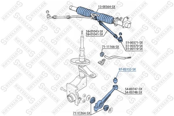 сайлентблок рычага!\ Audi100 87-03152-SX STELLOX