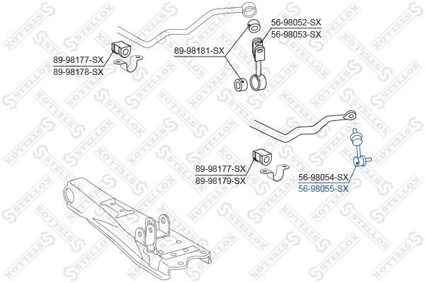 тяга стабилизатора переднего левая!\ Toyota Hi-Ace ##H12/##H22/RCH13/RCH23 99> 56-98055-SX STELLOX