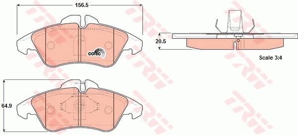 Колодки тормозные MERCEDES Sprinter (901-904) (95-06) VW LT 28-46 (96-) передние GDB1220 TRW