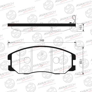 Колодки тормозные дисковые Avantech передние (противоскрипная пластина в компл.) AV096 AVANTECH