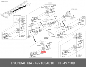 Опора вала карданного HYUNDAI County вторая OE 497105A010 HYUNDAI KIA