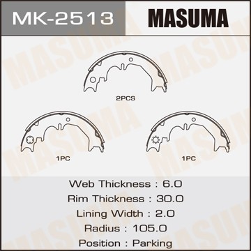 колодки барабанные!\ Toyota Land Cruiser 2.7-4.0/3.0TD/D 96> MK2513 MASUMA