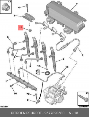 кольцо уплотнительное!\ Peugeot Boxer, Citroen Jumper 06> 96778905 80 CITROEN PEUGEOT