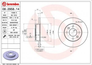 Диск тормозной 08.2958.14 08.2958.14 BREMBO