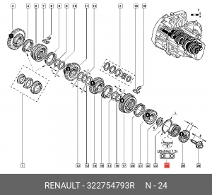Подшипник КПП RENAULT Logan вала первичного OE 322754793R RENAULT