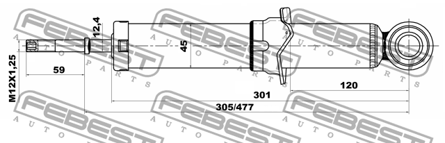 Амортизатор задний GAS 01658183R FEBEST