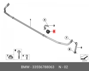 Втулка стабилизатора BMW X3 (F25) переднего OE 33 55 6 788 063 BMW