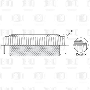 Виброкомпенсатор вых. трубы (Гофра) 55x280 InterLock (нерж. сталь) (FTi 55280) FTI 55280 TRIALLI