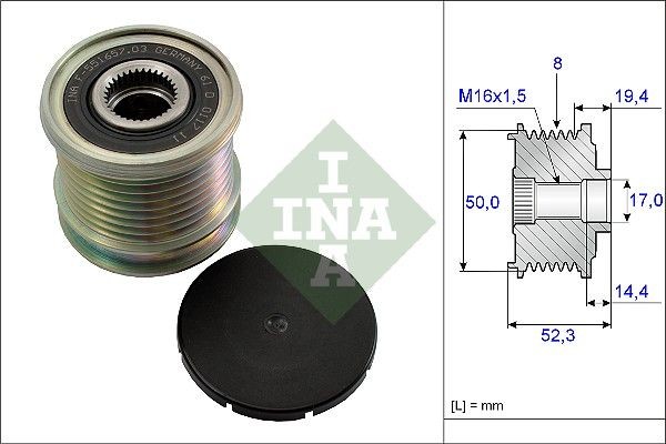 Шкив генератора MERCEDES GL X164, M W164 535011110 535011110 INA