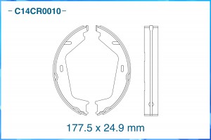 Тормозные колодки задние барабанные Low Metallic C14CR0010 C14CR0010 CWORKS