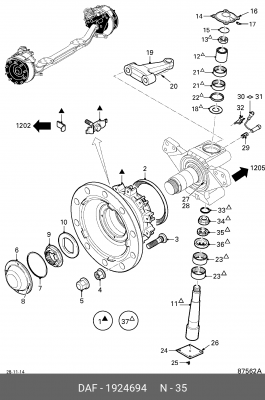 Шайба упорная шкворня DAF-106 1924694 DAF