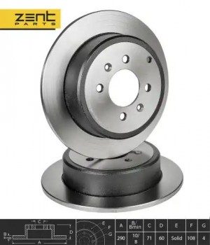 диск тормозной задний! Peugeot 406 1.8-3.0 99> Z06033 ZENTPARTS