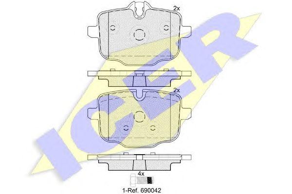 182005 колодки дисковые задние!\ BMW F10/F11 3.5i/5.0i/3.5D 10> 182005 ICER
