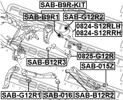 SUBARU FORESTER (S12)/LEGACY (B13)/LEGACY OUTBACK 0824-S12RRH FEBEST