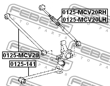 Рычаг задн подвески поперечный TOYOTA CAMRY MCV20,SXV20 1996.08-2001.09 0125-MCV 0125-MCV20 FEBEST