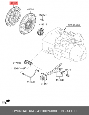 Диск сцепления 4110026080 HYUNDAI KIA