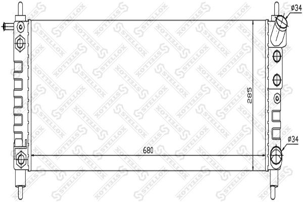 радиатор системы охлаждения! АКПП\ Opel Corsa B 1.1-1.2i 97-00 10-26077-SX STELLOX