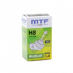 Лампа галогенная H8 12V 35W "MTF" Long Life x4 HS1208 MTF