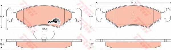 FORD ESCORT/FIESTA/MAZDA 121 / SEPHIA (1993-1997) CHEVROLET COBALT (2011-2015) Б GDB255 TRW
