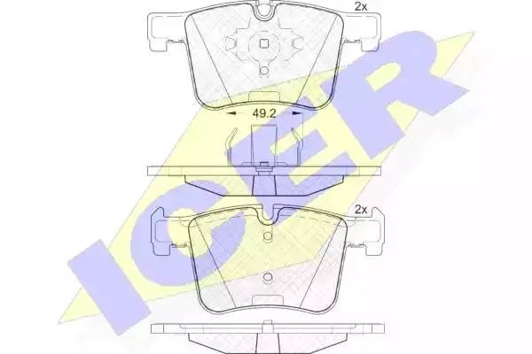 182020 колодки дисковые передние !\ BMW X3 F25 3.0/2.0d 10># 182020 ICER