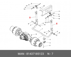 Опора стабилизатора 550MM 81437185123 MAN