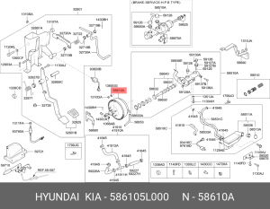 Усилитель вакуумный HYUNDAI HD65,78,County дв.D4DD,D4GA OE 586105L000 HYUNDAI KIA