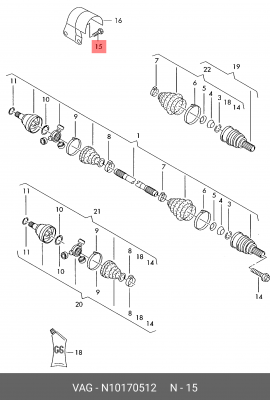 БОЛТ N 101 705 12 VAG