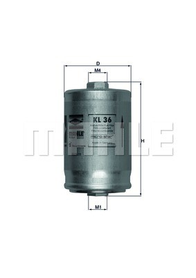 Фильтр топливный VW Passat (00-) AUDI 80 (-94) A4,A6,A8 (-05) MAHLE KL36 MAHLE KNECHT