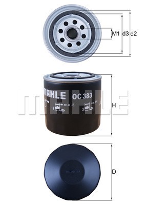 Фильтр масляный OC383 OC 383 MAHLE KNECHT