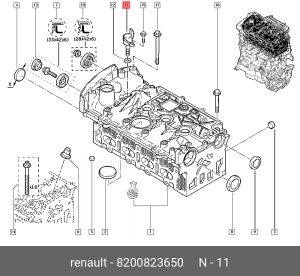 Клапан RENAULT Megane (02-09) регулятора фаз газораспределения OE 8200823650 RENAULT