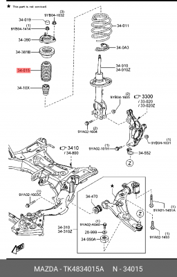 ПЫЛЬНИК АМОРТИЗАТОРА РЕЗИНОВЫЙ TK4834015A TK4834015A MAZDA