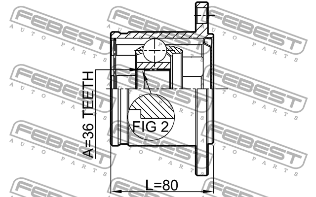 ШРУС внутренний NISSAN ARMADA TA60/INFINITI QX56 (JA60) 2003- 0211-A60 0211-A60 FEBEST