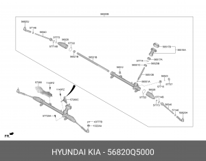 Наконечник рулевой тяги KIA Soul (19-),Seltos (19-) левый OE 56820Q5000 HYUNDAI KIA