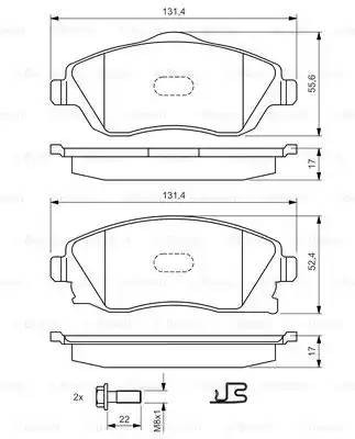 0 986 424 527 774 12 !колодки дисковые п.\ Opel Corsa C 1.0-1.7DTi 00> 0 986 424 527 BOSCH