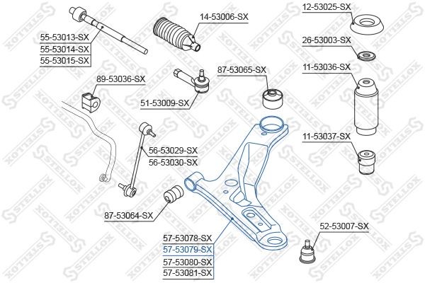 рычаг левый! без г/у\ KIA Picanto 04> 5753079SX STELLOX
